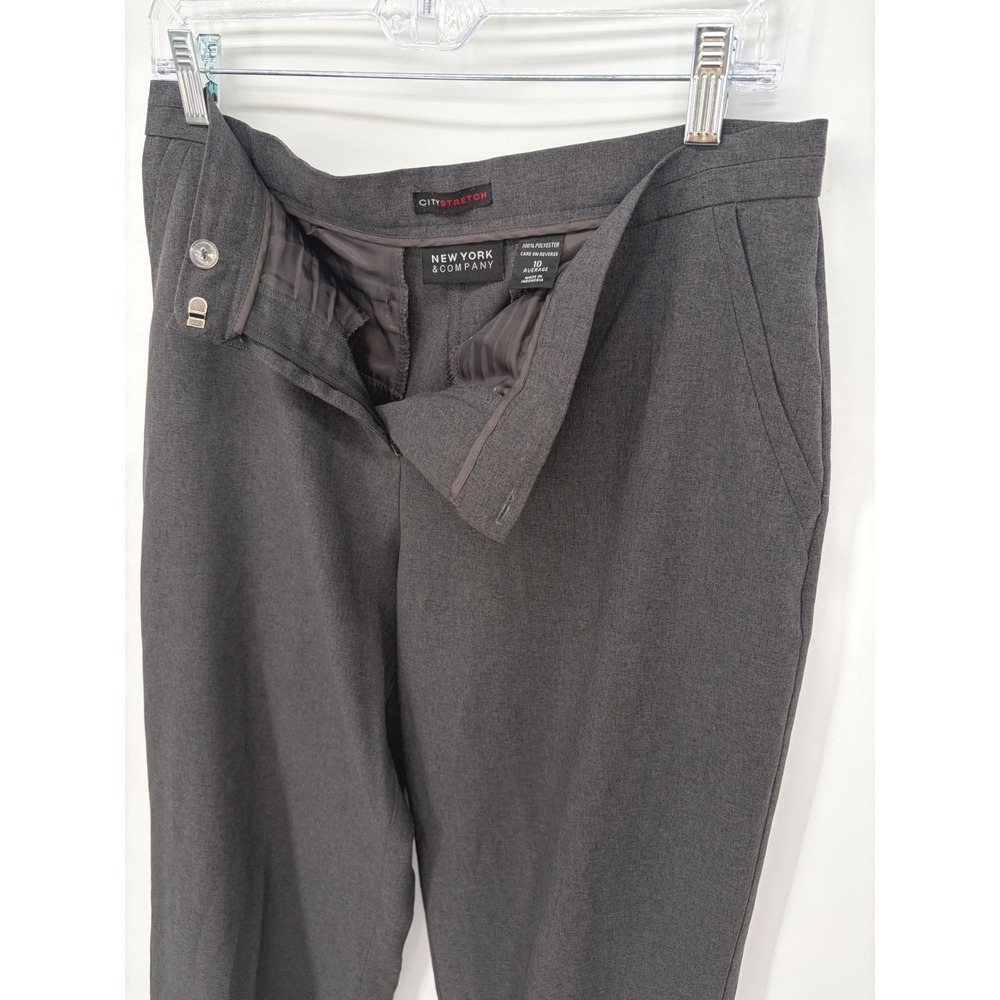 New York & Company City Stretch Womens 10 Gray Wide Leg Dress Pants Trousers